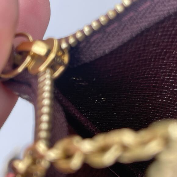 Louis Vuitton Monogram Mini Lin Idylle Pochette Cles Coin Case Let Cles Burgundy - Picture 12 of 12